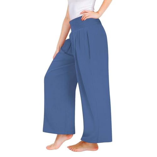 Teen Girls Palazzo Pants Kids Beach Travel Trousers Summer High Waist Casual Wide Leg 𝐋ounge Pant2