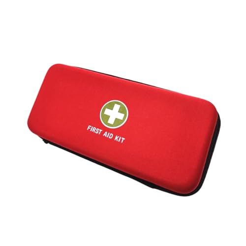 Jipemtra First Aid Hard Case Empty, Red EVA Medical Bag for Home Health, Emergency Responder, Camping Outdoors