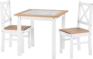 Seconique Salvador 1Plus2 Tile Top Dining Set, Grey Slate, 2 Seater