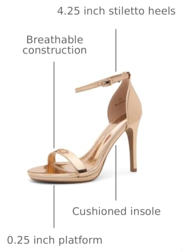 Image of Shoe Land Women's High Heels - Open Toe Stiletto Heels with Adjustable Ankle Strap | Dressy Sexy Strappy Heeled Sandals for Wedding, Prom, Party & Evening Wear