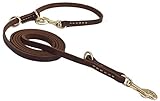 Durable Multi Function 8ft Leather Dog Leash, Genuine Leather Leash Hands Free Leash Dog Training...