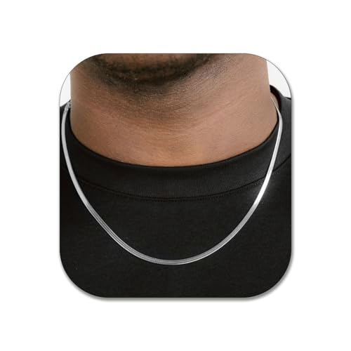 VAMA FASHIONS 22 Inch Men's Stainless Steel Flat Herringbone Chain - Image 3