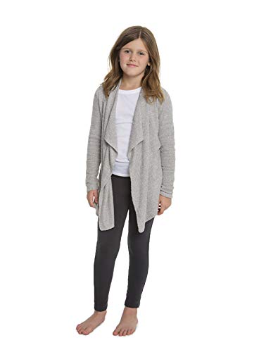 Barefoot Dreams Girl's CozyChic® Calypso Wrap (Little Kids/Big Kids) Heather Pewter/Pearl 6-7 (Little Kids)2