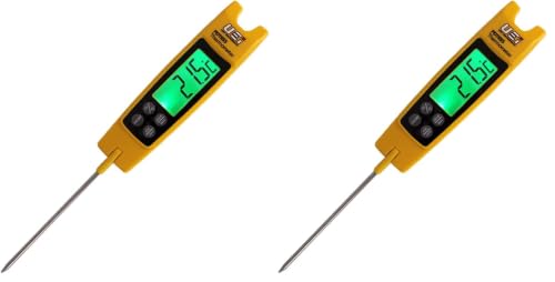 Image of UEi PDT655 Differential Temperature Folding Pocket Thermometer, HVAC Digital Thermometer with Backlit Display and Magnetic Mount, Measures -58 to 572F (Pack of 2)