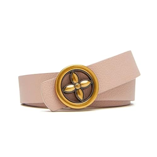 Decorative Belt 2.3cm Women's Belts Versatile Plum Buckle Decorative Jeans Belt Ladies Solid Color Thin Waist Belt For Trench Coat for Country Concert Outfit(Pink)