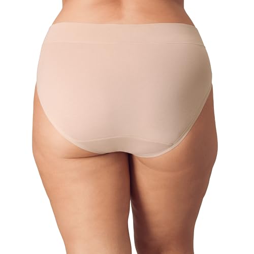 PLAYTEX Women's Tummy Control Underwear Pack, 3-Pack, High-Cut Plus Size Panties Available, Cotton Stretch, Cool Comfort2