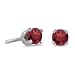 3 mm Petite Round Genuine Garnet Stud Earrings in 14k White Gold