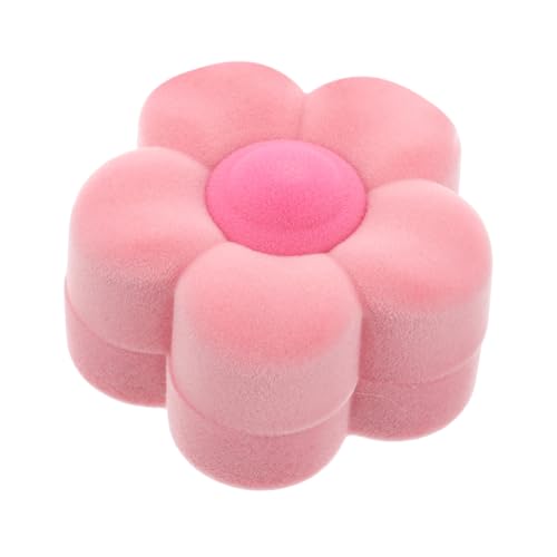 minkissy Scatola Porta-anello Con Decorazione a Fiore in Tessuto Scatola Di Presentazione Per Anello Elegante Custodia Porta-anello Forma Di Fiore Di Fidanzamento Porta-gioielli Da Viaggio