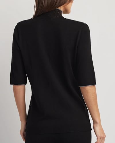 Image of Company Ellen Tracy Women's Women's Mock Neck Sweater, Carlee Elbow Sleeve Turtleneck Pullover Shirt Top