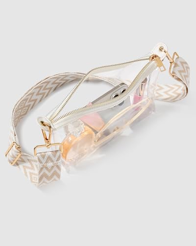 Image of FANGSUN Clear Purse for Women, Clear Crossbody Bag Stadium Approved, Small Transparent Handbag for Concert Event Festival