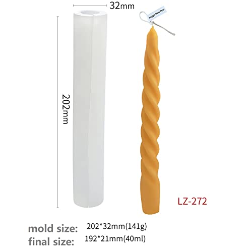 2 Pack Spiral Candle Mold Twist Candle Mold Silicone Mold For Candle Mold Cylinder Cake Decoration Mold Round Shape Soap Mold Flower Fondant Mold Flower Resin Mold #TOP1
