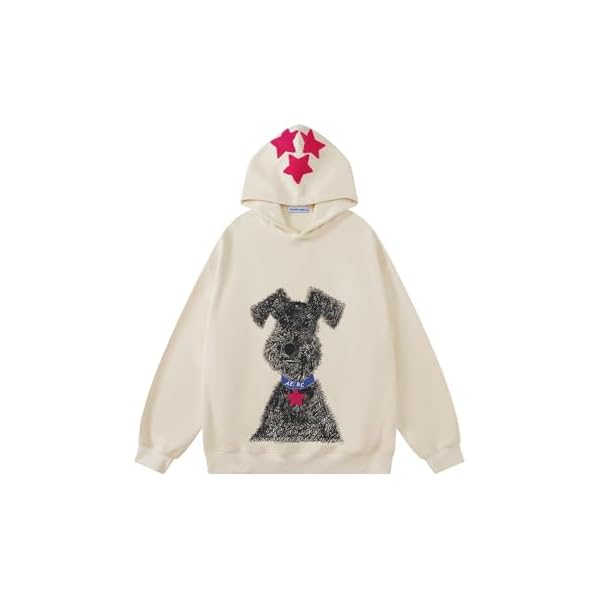 Aelfric Eden Dog Graphic Hoodie Oversized Cute Star Sweatshirt Unisex Y2k Casual Hooded Pullover