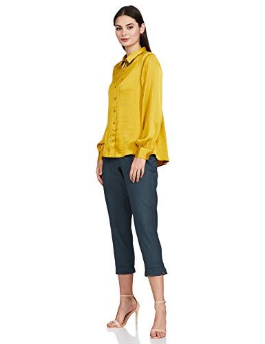 Image of BIBA Women Cotton Blend Regular Solid Pants