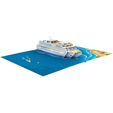 3D Pop Up Cruise Card for Holiday, Handmade Card, Souvenir, Birthday Card, Card for Him/Her, Beach, Bon Voyage, Vacation, Retirement Cover