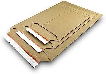 Toppac tP335 Lot de 25 enveloppes d'expédition en carton Marron 250 x 353 mm jusqu'à 50 mm Hauteur totale Idéal pour format A4 440 g/m² Fermeture autocollante pour documents livres Toppac tP335