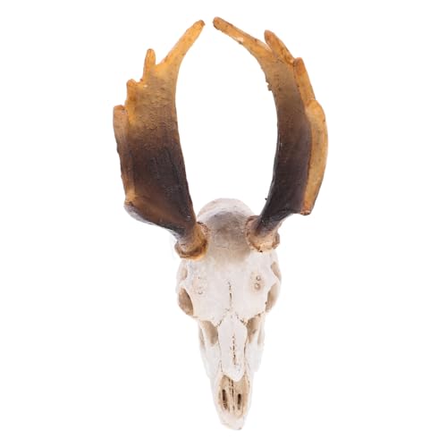 Abaodam Deer Skull Reptile Hiding Cave Durable Reptile Shelter for Terrarium Decor for Snakes Lizards and Frogs Eye Catching Habitat Accessory