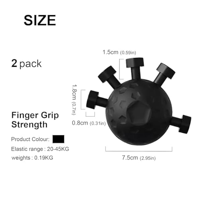 2 Pack Finger Grip Strengthener Strength Trainer Powered Gear Power Ball Exerciser Gripper Tool Forearm Hand Exercisers Adjustable