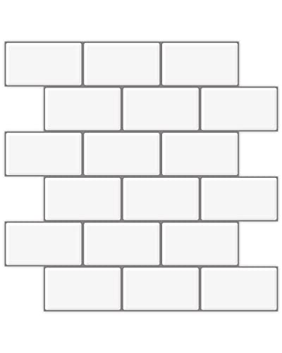 Art3d Subway Tiles Peel and Stick Backsplash, Stick on Tiles Kitchen Backsplash (10 Tiles)