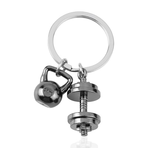 Image of Metal Keychain, Fitness Keychain Hook for Men and Women, Cute Keyring for Bags and Phones, Gun Black Weightlifting Accessory