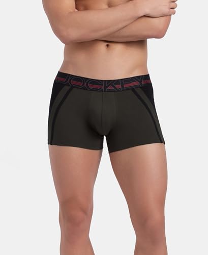 Image of Jockey US21 Men's Super Combed Cotton Elastane Stretch Solid Trunk with Ultrasoft Waistband