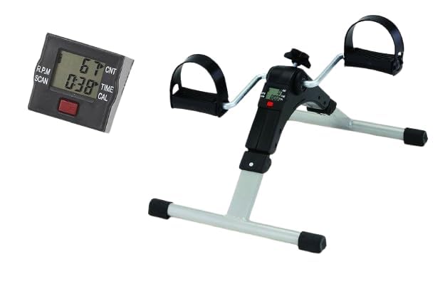 Folding Mini Stationary Bike Pedaler Fitness Gym Equipment for Seniors Digital Home Gym Fitness Cycle - Foot Pedal Exerciser - Foldable Portable Foot-picture-28
