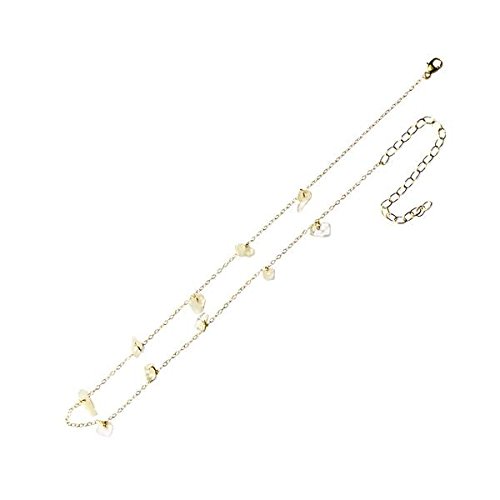 Erth 14K Solid Yellow Gold Constellation Moonstone Necklace Choker Delicate Fine Jewelry For Women Girls, 15" #TOP2