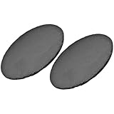 FELTECHELECTR Platos de Pizarra Redondos Naturales 15 CM Set de 2 Bandejas para Servir la Cena Plato de Bistec Multifunción para Restaurante Hogar y Catering Adecuado para Sushi y Barbacoa