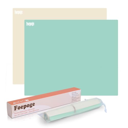 Foepoge Silikon Malunterlage für Kinder: 2 Stück 50 x 40cm Antihaft Silikonmatte für Epoxidharz Handwerk/Malen/Basteln - Abwaschbar Bastelunterlage groß Bastelmatte für Schule - Silikon Knet Unterlage