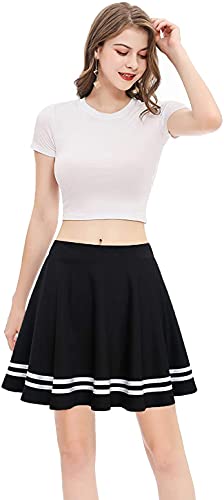 Image of FRAULEIN High Waist Women's /Girl's Classic A-line Skater Mini Skirt Versatile Flared Plain Skirts for Casual, College, Party and Trendy Western Fashion [2XS - 3XL]