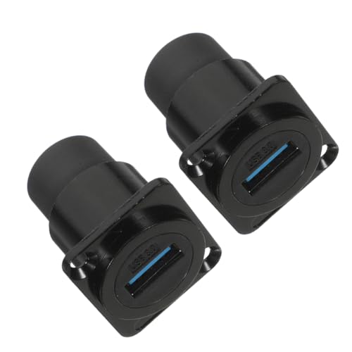 NUOBESTY 2pcs Panel Mount USB Connector Fixed Vertical Mount Socket for Data Connection Dual USB Female Adapter Compatible Various Devices Like Computers and Printers