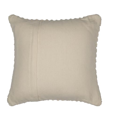 Image of Wakefit Designer Cushion Cover | 16x16 inch| Boho Macrame | Cotton Fabric on Front & Back | Hush | Pack of 1 | Off White