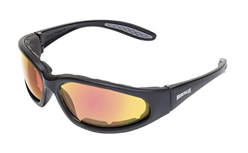 Global Vision Eyewear 24 HERC 1 PL GTR A/F Hercules 1 Plus 24 Anti-Fog Sunglasses, Photochromic Red Lens, Black