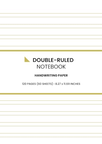 Double-Ruled Notebook: Double Line Handwriting Paper, 120 Pages, A4 Size, 8.27 x 11.69 Inches