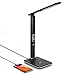 WILIT Lampada da Scrivania con Sveglia, Lampada da Tavolo LED con Porta di Ricarica USB e Schermo Dimmerabile, 15 Livelli di Luminosità in 3 Modalità