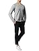 H2H Men's V-Neck Long Sleeve Light Weight T Shirts - Slim Fit Casual Gray US S/Asia M (KMTTL0374)