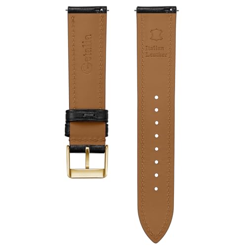 Image of Getalia Italian leather Watch Band Tuscany Natural Vegetable-Tanned Full Grain Genuine Leather,18mm 19mm 20mm 21mm 22mm Quick Release Replacement Watch Straps for Men and Women Thick and Soft