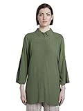 tom tailor gestreifte longbluse mit D-Ringen und Tape zum Fixieren der Turn-Ups