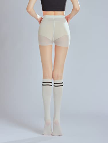 Image of Sahabowi Women Sheer Tights, High Waist Pantyhose, Vintage Control Top Stockings(Patterns Colourful), Pantyhose5