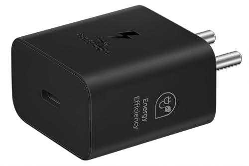 Image of 25W Gan Type C Charger Compatible with Samsung A16 /M05 /A05 /A35 /M35 /F05 /M15, F15 /A15 /A14 /M14 /F14 /A34 /M34 /S24 Ultra, S23 /S23 fe /Z fold /flip /6 /5 /4 /3, Fast Charger for Phones & Tab Type C Adapter, Black