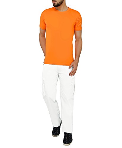 Image of ASHDAN Outdoor Solid Cargos. Regular Fit. Multi-Utility Pockets. Sturdy Polyester-Cotton Blended Cargo Trousers