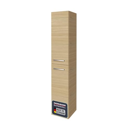 FACKELMANN Hochschrank B.Style/Badschrank mit gedämpften Scharnieren/Maße (B x H x T): ca. 30 x 162 x 31,6 cm/hochwertiger Schrank fürs Bad/Türanschlag Links/Korpus & Front: Braun hell FACKELMANN Hochschrank B.Style/Badschrank mit gedämpften Scharnieren/Maße (B x H x T): ca. 30 x 162 x 31,6 cm/hochwertiger Schrank fürs Bad/Türanschlag Links/Korpus & Front: Braun hell