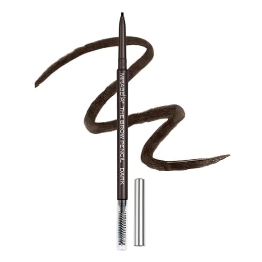 Mirabella Lápis De Sobrancelhas Ultra Fine, À Prova D'Água E Antilascas - Manchas, Fácil Espalhar Retrátil Para Definir Preencher Naturalmente Escuras