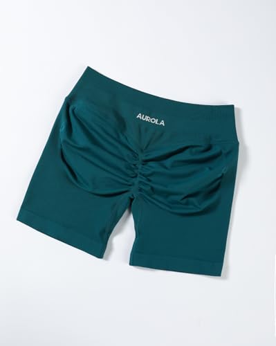 Image of AUROLA Influence Workout Shorts for Women,2.5 3.5 4.5 5.5 6.5 No Roll Up Squat Proof Scrunch Seamless Compression Gym Short