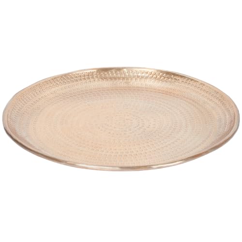 Plateau oriental en aluminium Imera 30 cm | Plateau doré marocain | Décoration orientale sur la table dressée