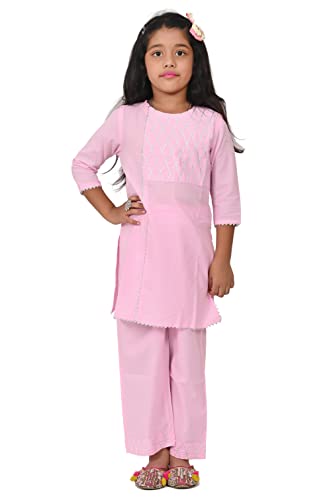Image of Rayon Kurta Pant Set for Girl Child, Gota Work Kurti with 3 /4 Selvess, Round Neck Traditonal Dress,Ethnic Wear Kurti for Kids