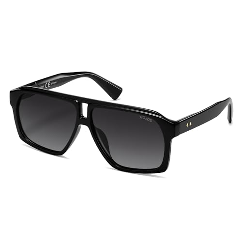 Image of SOJOS Trendy Polarized Aviator Sunglasses for Women Men,Fashion Square Aviators Shades Vintage Style UV400 Protected SJ2699