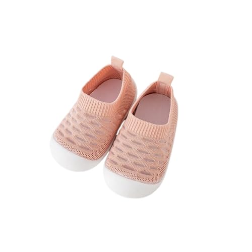 SUPTTING Zapatos de punto para bebé, antideslizantes, ligeros, cómodos, transpirables, de malla, para recién nacidos, Estilo A04 Rosa, 19 EU