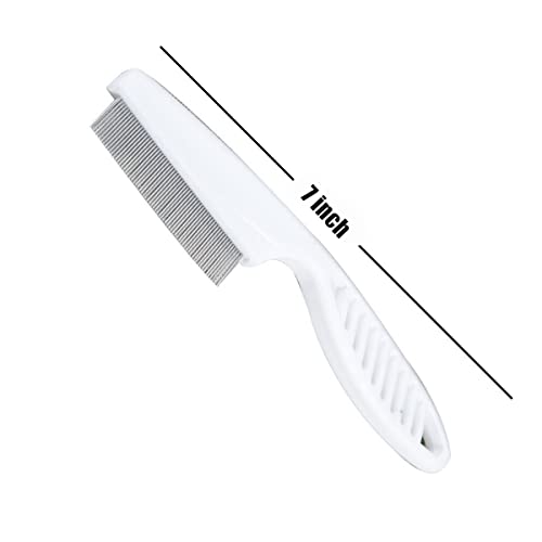 Qiaolejia Dog Grooming Comb,3 Pieces Stainless Steel Cat Combs, 2-in-1 Flea Comb with Round Teeth to Remove Float Hair… - Image 3