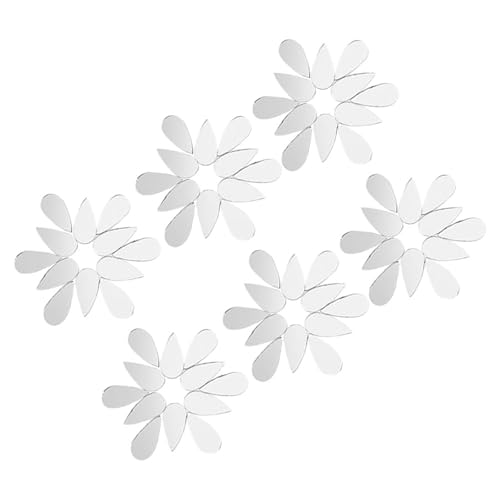 Ciieeo 100 Pegatinas de Espejo Adhesivo de Pared en Forma de Lágrima de Acrílico Plata, Resistentes a Roturas, para Decoración de Habitaciones Infantiles y Dormitorios