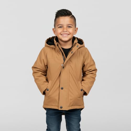 Image of Hunter Boys Plush Lined Rain Jacket - Waterproof Hooded Coat for Kids, Toddlers & Big Boys, Cold Weather Outerwear (2T-12)